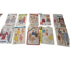 Vintage Sewing Pattern Lot Simplicity McCalls Butterick Kids Baby Clothes Retro